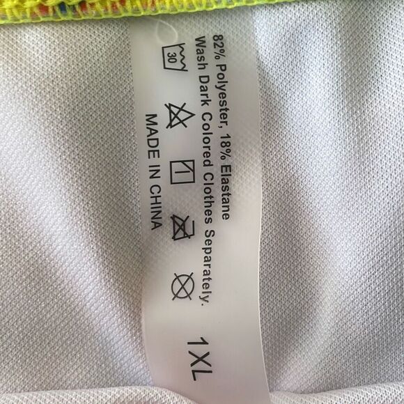 Tropical floral hibiscus flower Hawaiian print high waisted bikini bottom 1XL - Picture 3 of 9